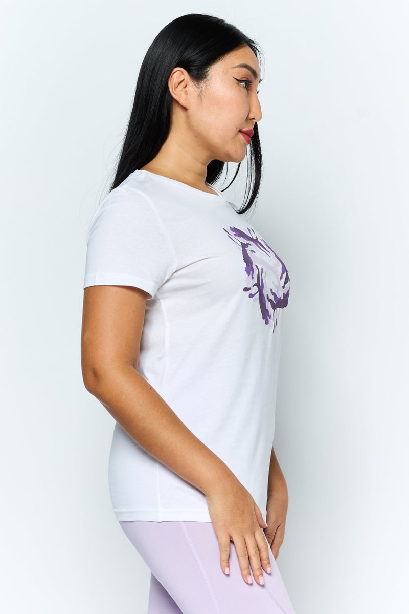 PUMA تي شيرت رياضي نسائي بأكمام قصيرة، أبيض - Image 3