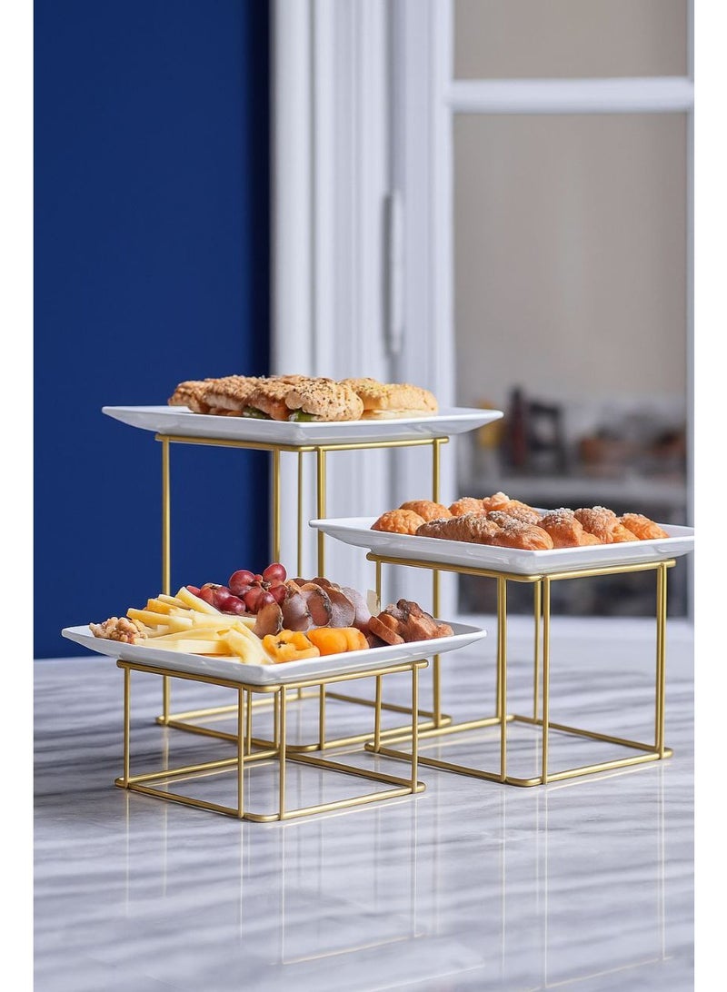 ناما 3استاند تقديم مربع معدن مع   ارتفاع 10 سم  ارتفاع 17   ارتفاع  23 سم