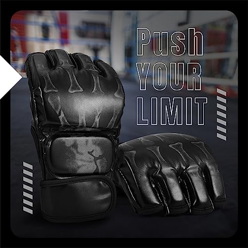 Optifit® Boxing Gloves for Adult PU MMA Gloves with Wrist Wrap Fingerless Boxing Gloves EVA Foam Insert Sport Gloves for Boxing, Muay Thai and Sparring Sessions - Image 2
