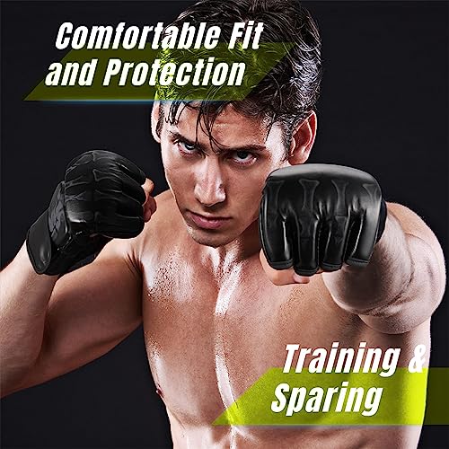 Optifit® Boxing Gloves for Adult PU MMA Gloves with Wrist Wrap Fingerless Boxing Gloves EVA Foam Insert Sport Gloves for Boxing, Muay Thai and Sparring Sessions - Image 5