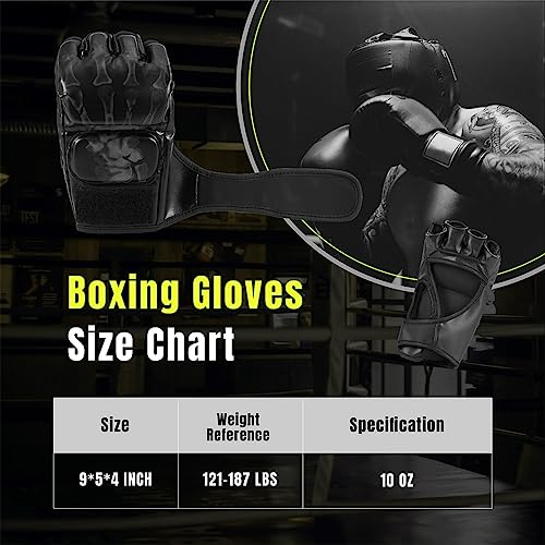 Optifit® Boxing Gloves for Adult PU MMA Gloves with Wrist Wrap Fingerless Boxing Gloves EVA Foam Insert Sport Gloves for Boxing, Muay Thai and Sparring Sessions - Image 4