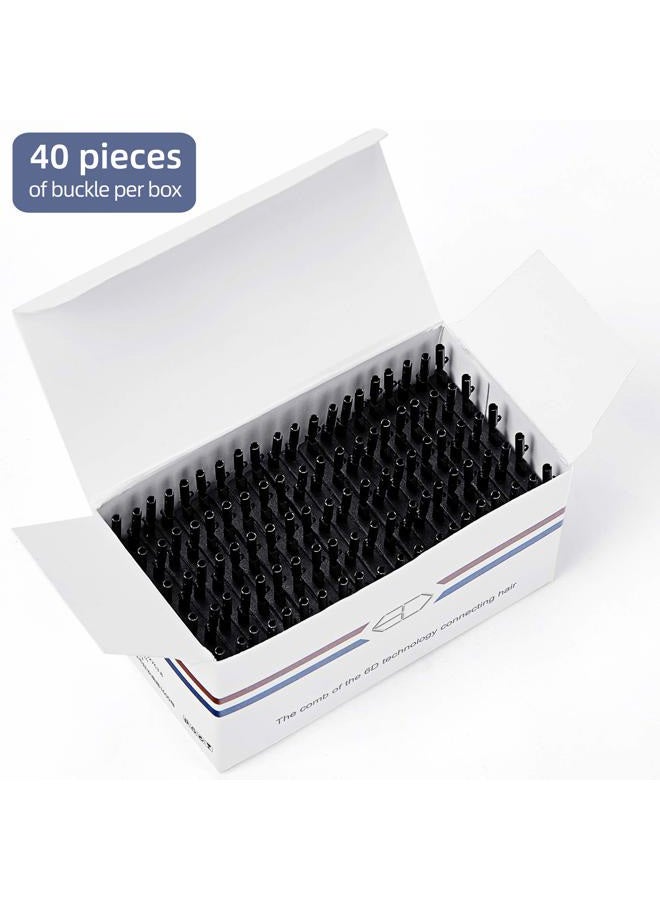 Sqailer C-shaped Buckle for 2nd Generation 6D Hair Extensions Machine, Human Hair No-Trace Hair Extensions Kit Tool (40pcs) connect  - Image 2