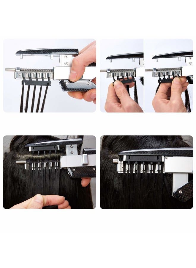 Sqailer C-shaped Buckle for 2nd Generation 6D Hair Extensions Machine, Human Hair No-Trace Hair Extensions Kit Tool (40pcs) connect  - Image 4