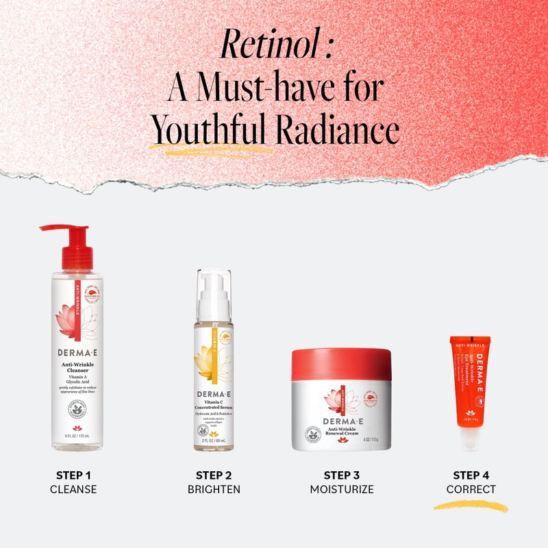 derma-e Derma E Anti-Wrinkle Eye Treatment â€“ Anti-Aging Cream with Retinol, Grape Seed Extract and Reishi Mushroom â€“ Hydrating Serum for Under Eye and Eyelids, 1/2 oz - Image 5