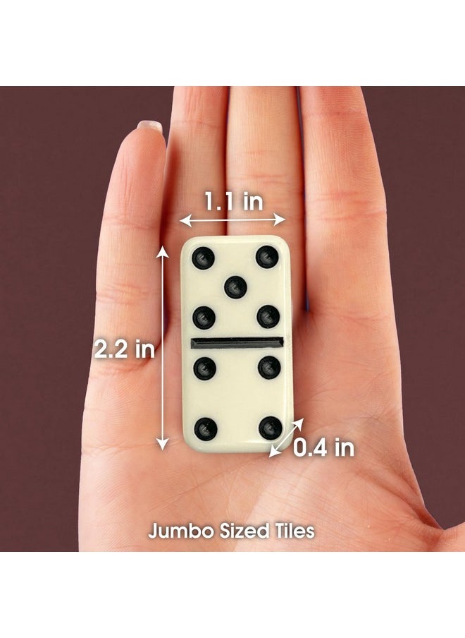 CHH CHH Black/Cream Color Double 6 Jumbo Size Domino Tiles in Cardboard Box  - Image 3
