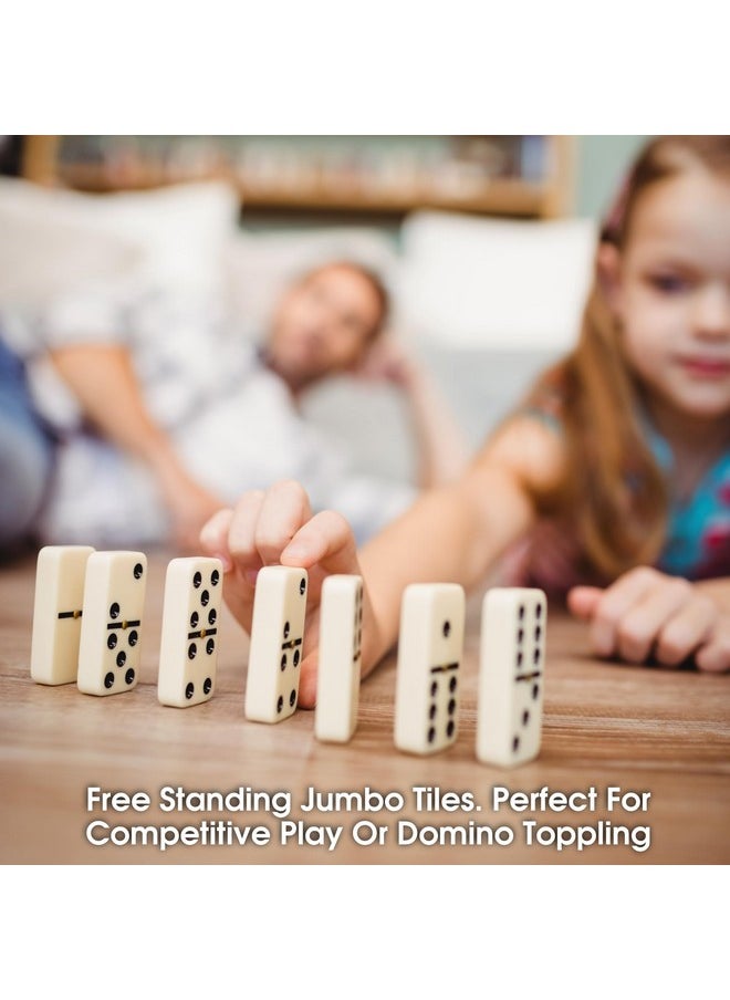 CHH CHH Black/Cream Color Double 6 Jumbo Size Domino Tiles in Cardboard Box  - Image 5