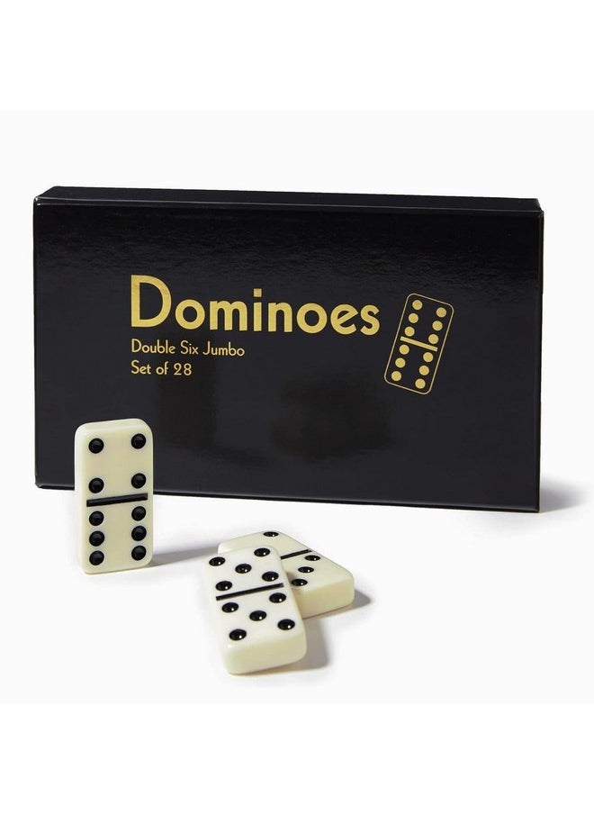 CHH CHH Black/Cream Color Double 6 Jumbo Size Domino Tiles in Cardboard Box  - Image 1