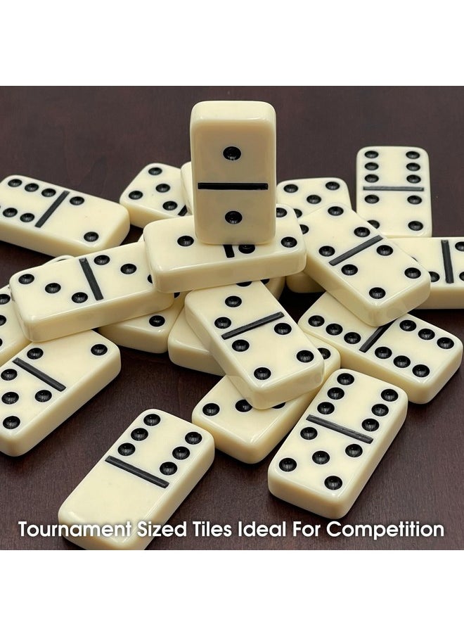 CHH CHH Black/Cream Color Double 6 Jumbo Size Domino Tiles in Cardboard Box  - Image 4