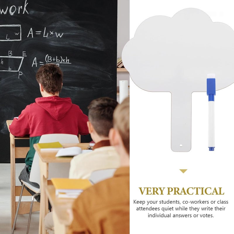 ABOOFAN Double-Sided Handheld Answer Board with Handle, Reusable Dry Erase Whiteboard for Students Classroom Use, Includes Marker, Random Pen Color Random Color - Image 3