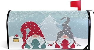 senya senya Home Garden Christmas Happy Gnomes Magnetic Mailbox Cover Standard  - Image 1