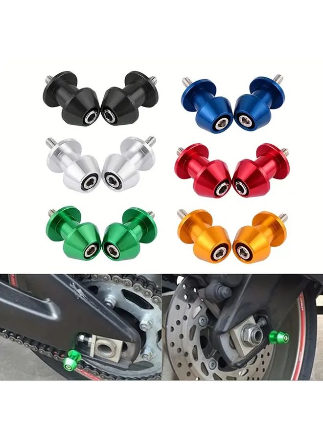 Silver CNC Spool Screw Rocker Slider Bracket Pair For Motorcycle - Image 1