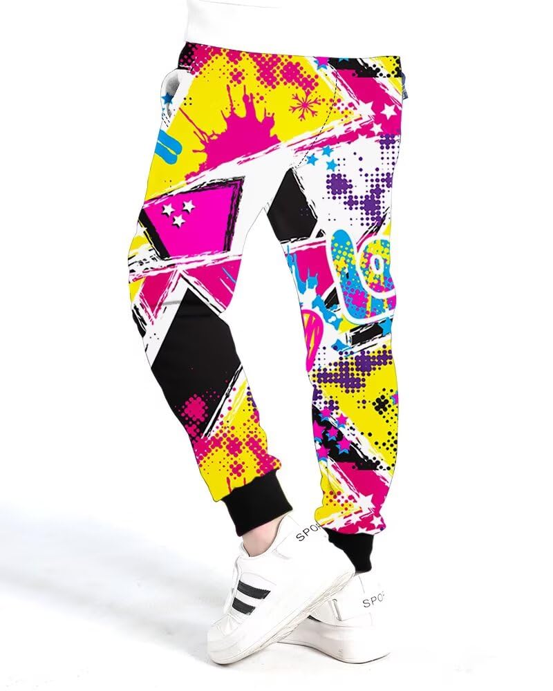 BINPAW Little Boys Printed Pants Christmas Cool Funny 3D Graphic Print Sports Drawstring Jogger Sweatpants for Kids, B-Graffiti, 6-7 Years = Tag 130 - Image 5