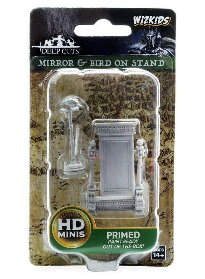 WizKids Deep Cuts Unpainted Miniatures Terrain: Wave 5: Mirror & Bird on Stand - Image 1