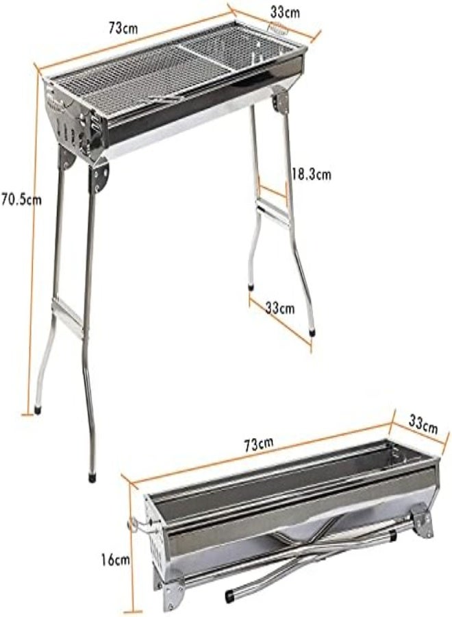 AKDC Grandma Shark Bbq Grill, Stainless Steel Barbecue Grill With Stand, Foldable And Portable Outdoor Charcoal Bbq, Suitable For 5-10 People (Vertical-Vent) - Image 2