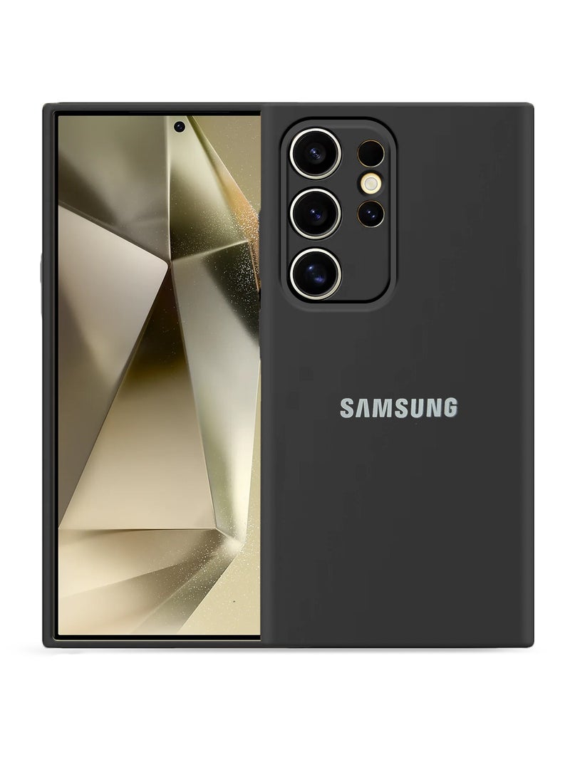 Wtech Soft Liquid Silicone Case Cover For Samsung Galaxy S24 Ultra 5G 2024 Black - Image 1