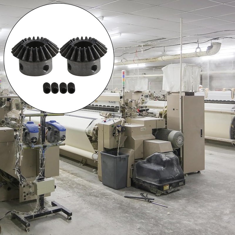 CNBTR 45 Steel 1.5 Modulus Silver 12mm Hole Diameter Tapered Bevel Gear Wheel 20 Teeth Pack of 2 - Image 5