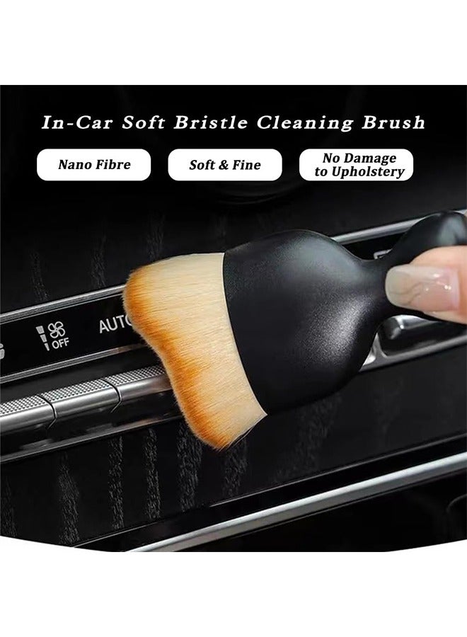 Car Brush, Car Interior Cleaning Tool, Car Cleaning Brush Dust Collectors, Curved Design Dirt Dust Clean Brushes, Engine Compartment and Dashboard(2 PCS) - Image 4