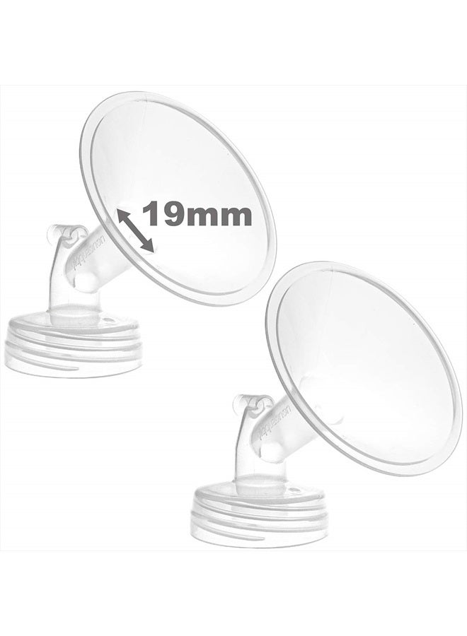Nenesupply 19mm 2 pc Flanges Compatible with Spectra S2 Spectra S1 9 Plus Breastpumps Replacement to Spectra Pump Parts and Spectra Flange. Compatible with Spectra S2 Parts and Spectra 19mm - Image 1