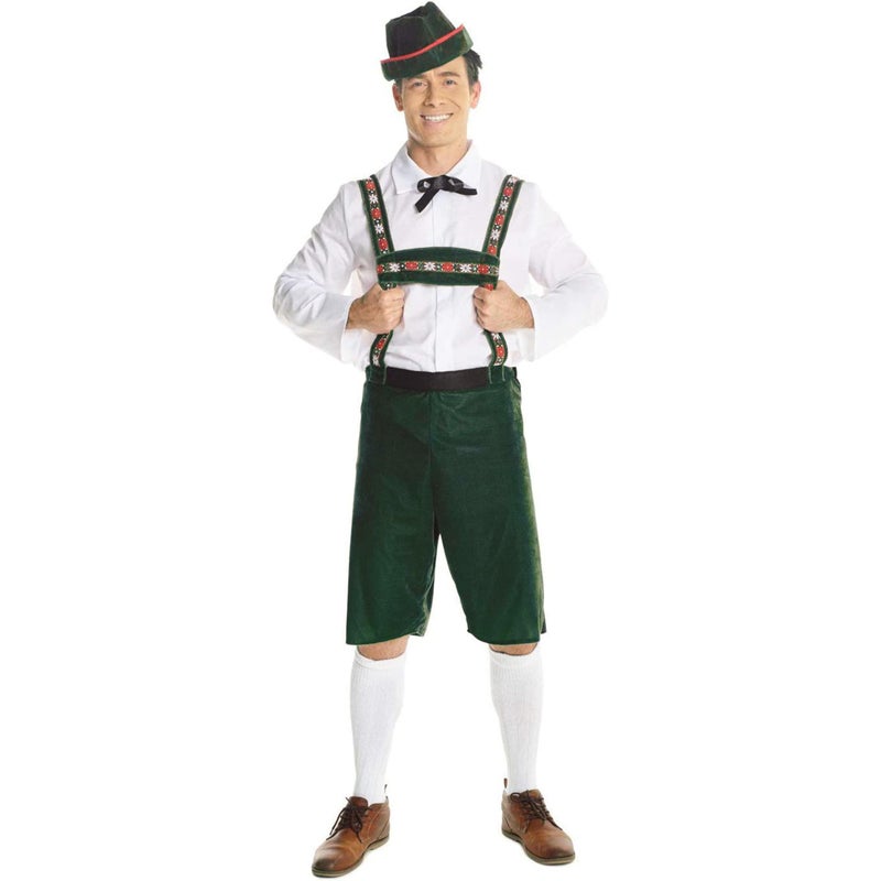 Morph Lederhosen Men Costume, Bavarian Costume Men, Oktoberfest Costume Men, German Outfits for Oktoberfest Men. Large - Image 1