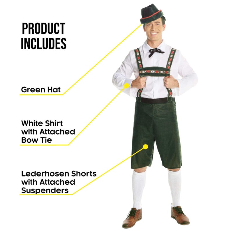 Morph Lederhosen Men Costume, Bavarian Costume Men, Oktoberfest Costume Men, German Outfits for Oktoberfest Men. Large - Image 2