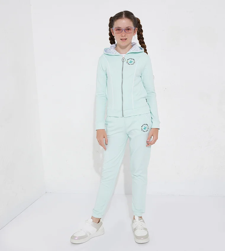 Beverly Hills Polo Club  Logo Embroidered Zippered Hooded Jacket for Women | Best Price UAE