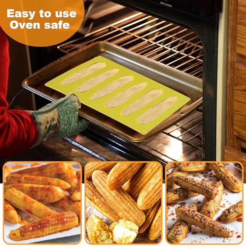 Sidosir 2Pcs Corn Stick Mold Silicone for Baking, 6-Cavity Corn Cob Silicone Molds for Bread, Non-Stick Cake Pan - Image 5