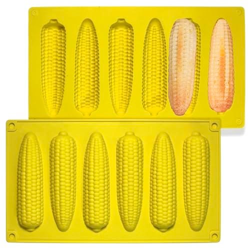 Sidosir 2Pcs Corn Stick Mold Silicone for Baking, 6-Cavity Corn Cob Silicone Molds for Bread, Non-Stick Cake Pan - Image 1
