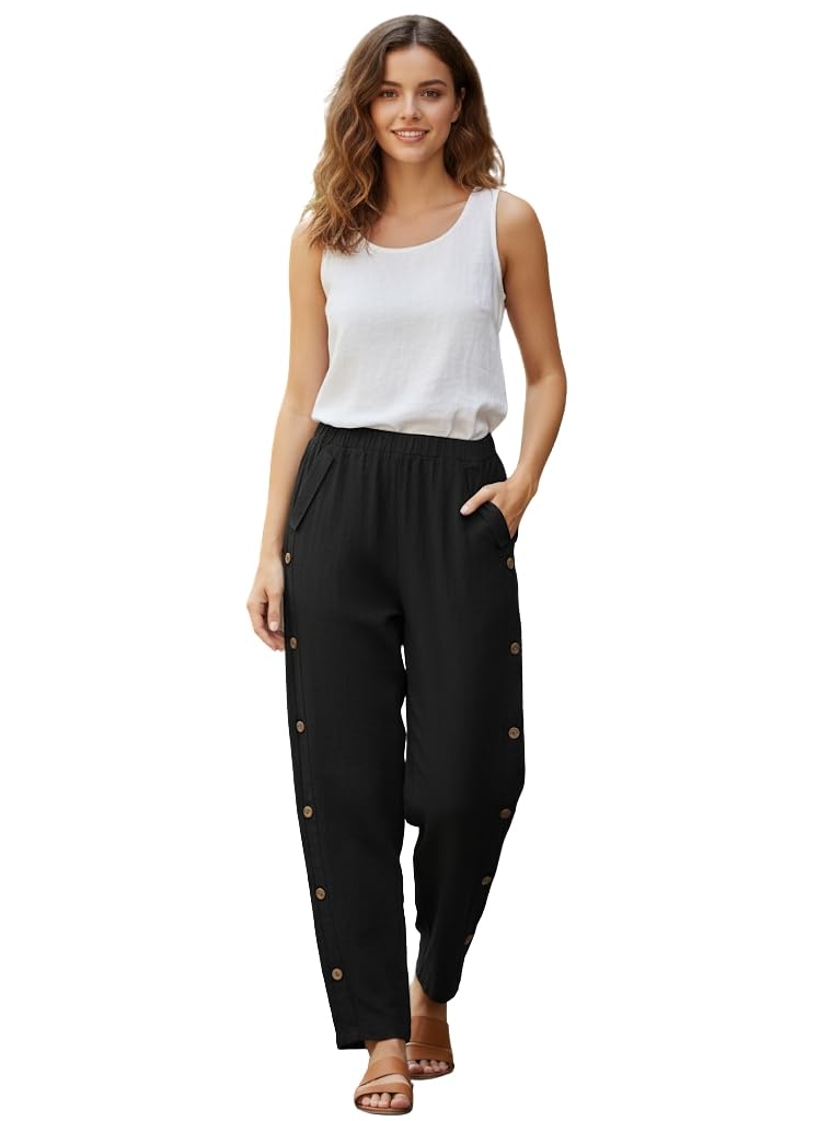 TOPLOT Women's Trousers | Loose Fit Design | Stylish Korean Style Look | Formal Pant for Women | Trendy Fashion Styling | Easy Movement | Excellent for Casual (5192_30_Black) - Image 5