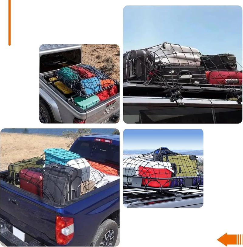 DEDC 4' x 6' Heavy Duty Cargo Net for Pickup Truck Bed - Stretches to 8' x 12' - Image 5
