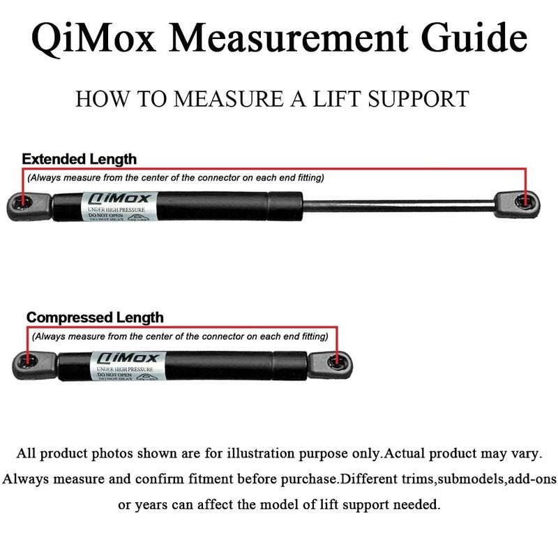 QiMox QiMox Qty (2) Hatch Trunk Struts Lift Supports Shocks Compatible With Hyundai Veloster 2012 2013 2014 2015 2016 2017 W/O Spoiler  - Image 2