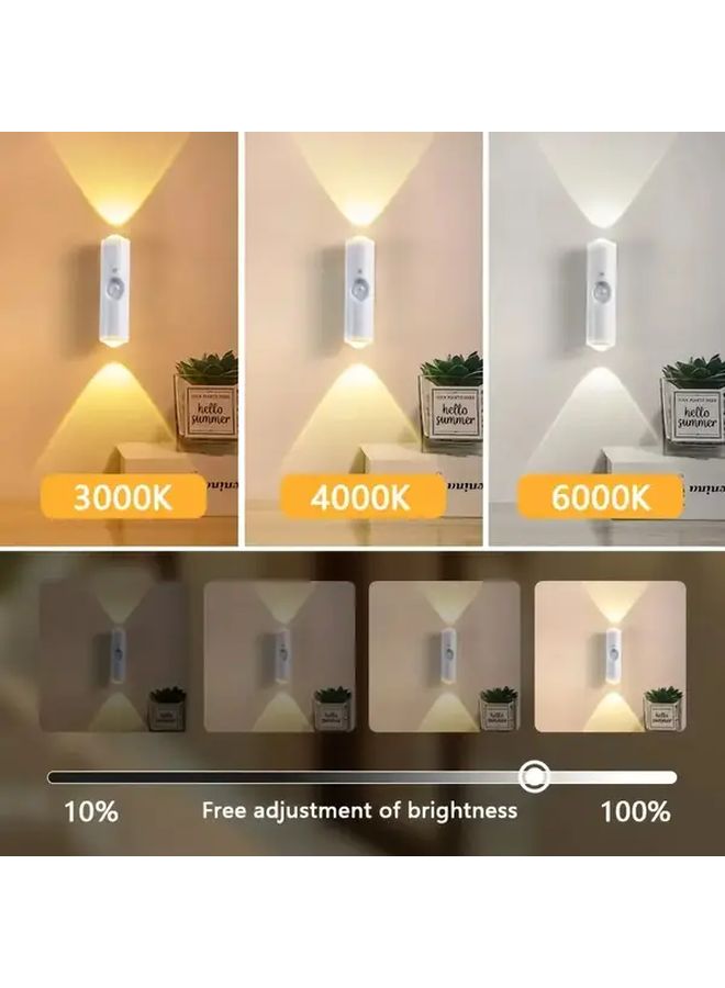 4 Pack Smart Night Light Motion Sensor Dual Head USB Charging Wall Lamp Dimmable For Hallway Bedroom - Image 4