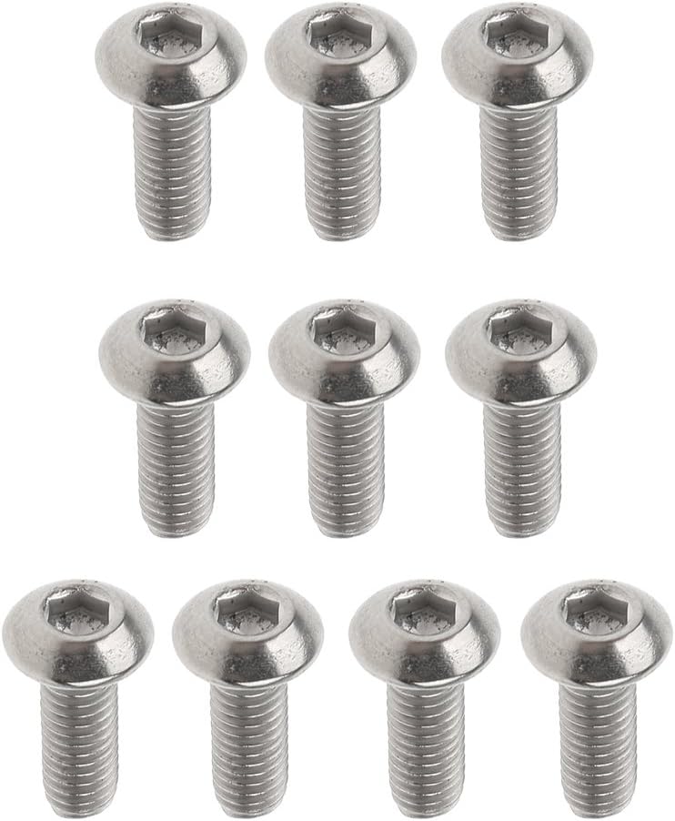klarako 10pcs/lot M3 Titanium Hex Allen Socket Button Head Screws M3 x 6mm/8mm/10mm/12mm/15mm  Silver, M3 x 8mm - Image 3