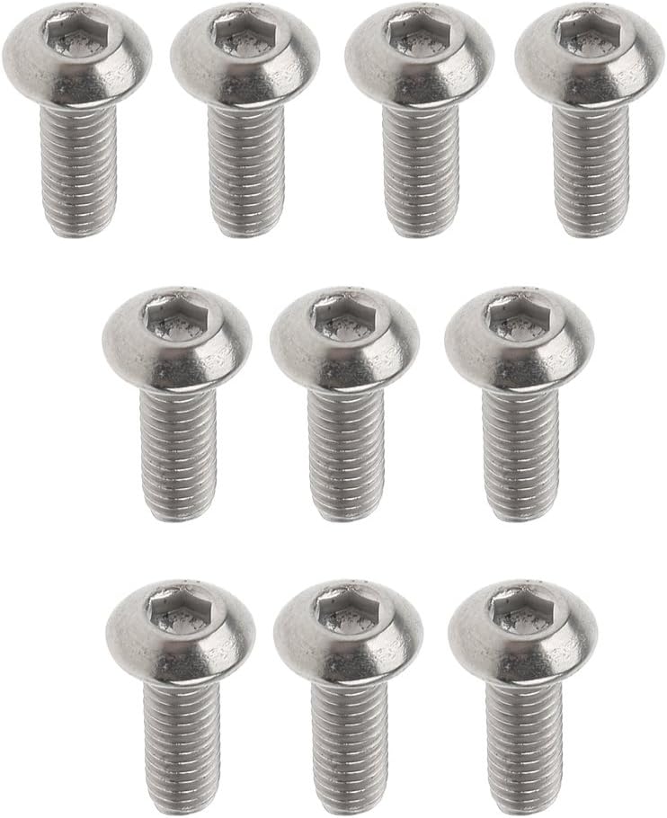 klarako 10pcs/lot M3 Titanium Hex Allen Socket Button Head Screws M3 x 6mm/8mm/10mm/12mm/15mm  Silver, M3 x 8mm - Image 1