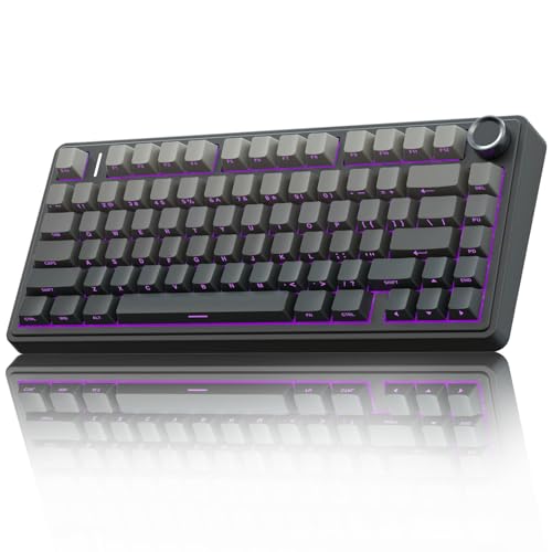 AULA F75 Pro Wireless Mechanical Keyboard,75% Hot Swappable Custom Keyboard with Knob,RGB Backlit,Pre-lubed Reaper Switches,Side Printed PBT Keycaps,2.4GHz/USB-C/BT5.0 Mechanical Gaming Keyboards - Image 1