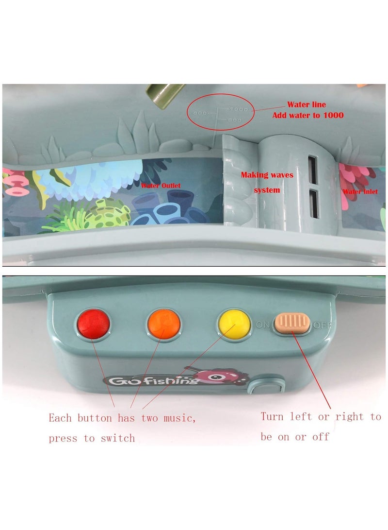 جيكون المياه تعميم الصيد لعبة مجلس اللعب مجموعة مع 3 البط ، 3 الأسماك ، 2 مغارف المياه و 2 أقطاب الصيد ، لعبة إلكترونية الصيد مجموعة مع 6 الموسيقى للأطفال الصغار - Image 2