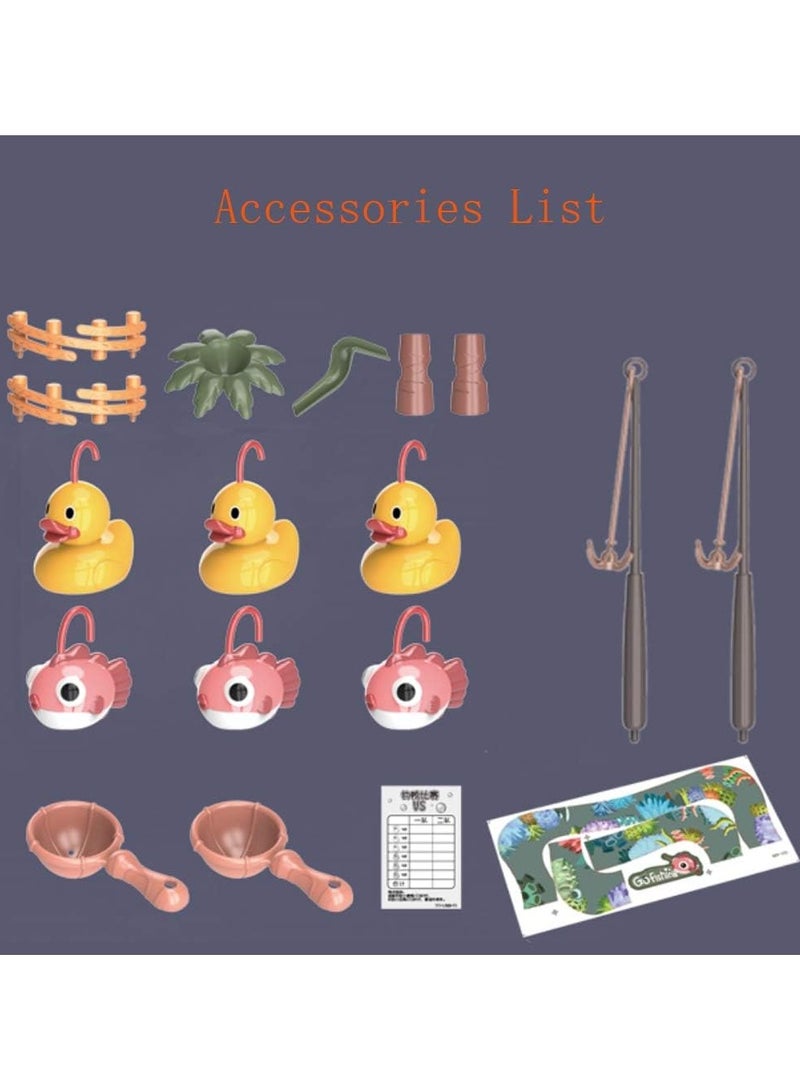 جيكون المياه تعميم الصيد لعبة مجلس اللعب مجموعة مع 3 البط ، 3 الأسماك ، 2 مغارف المياه و 2 أقطاب الصيد ، لعبة إلكترونية الصيد مجموعة مع 6 الموسيقى للأطفال الصغار - Image 3