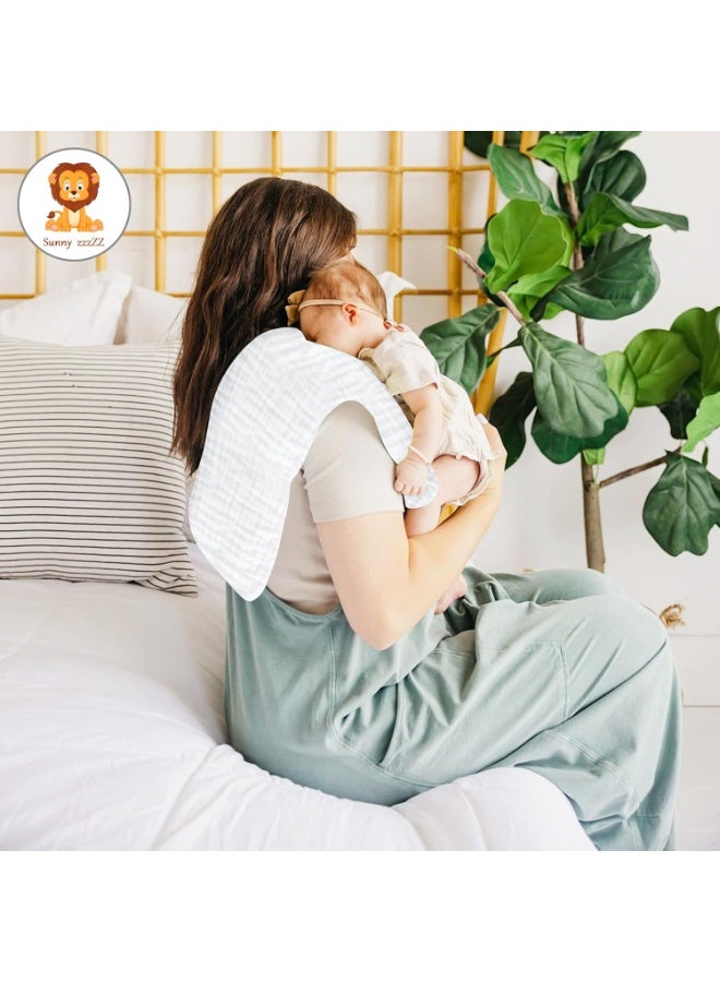 Sunny zzzZZ Sunny zzzZZ Muslin Burp Cloths for Baby 100% Cotton Burping Cloths for Unisex, Boy, Girl - Large 20'' by 10'' Newborn Essentials Ultra Soft Absorbent Milk Spit Up Rags - 12 Pack - White+Ivory+Brown  - Image 2