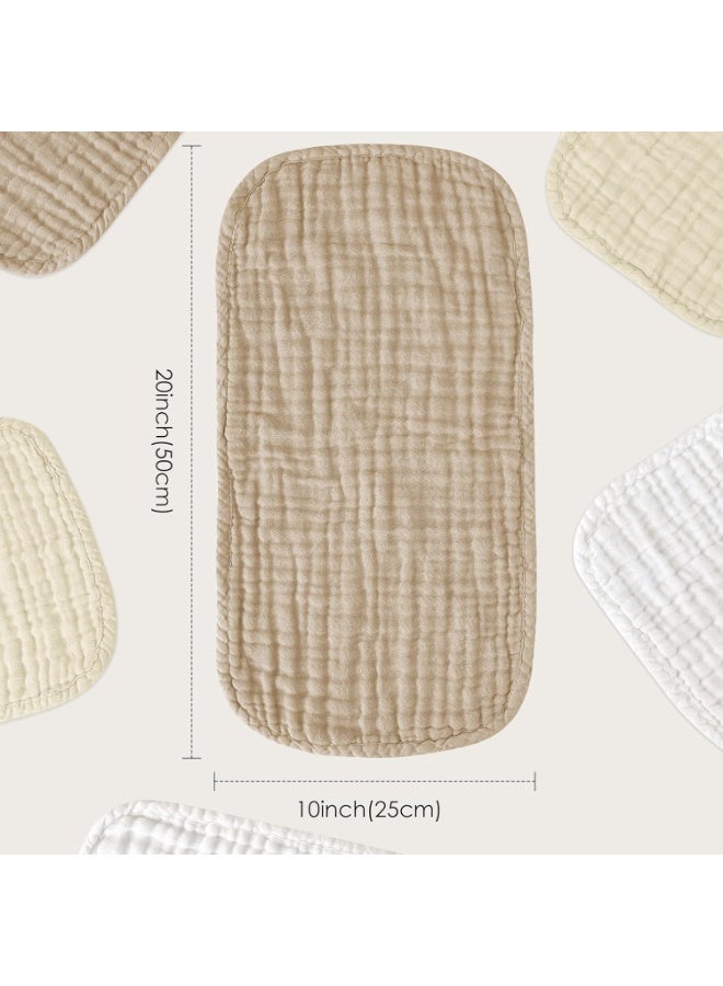 Sunny zzzZZ Sunny zzzZZ Muslin Burp Cloths for Baby 100% Cotton Burping Cloths for Unisex, Boy, Girl - Large 20'' by 10'' Newborn Essentials Ultra Soft Absorbent Milk Spit Up Rags - 12 Pack - White+Ivory+Brown  - Image 4