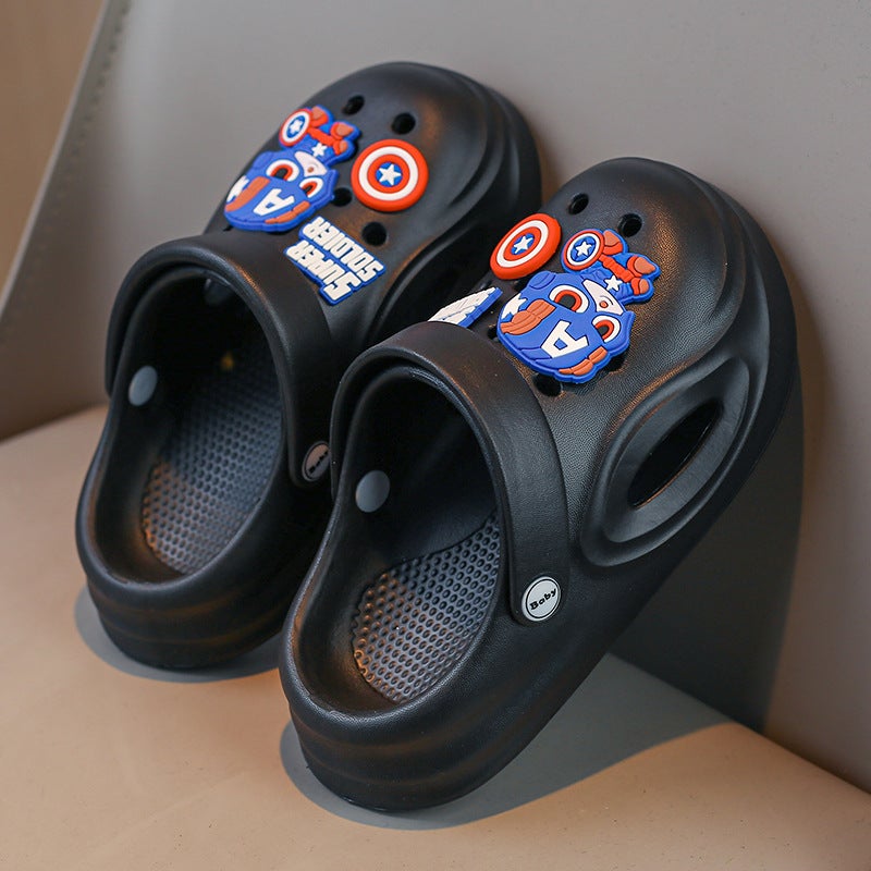 Children'S Slippers Boys' Summer Arrival Mid-Large Children'S Non-Slip Soft Sole Cave Shoes Boys Outwear Sandals - Image 1