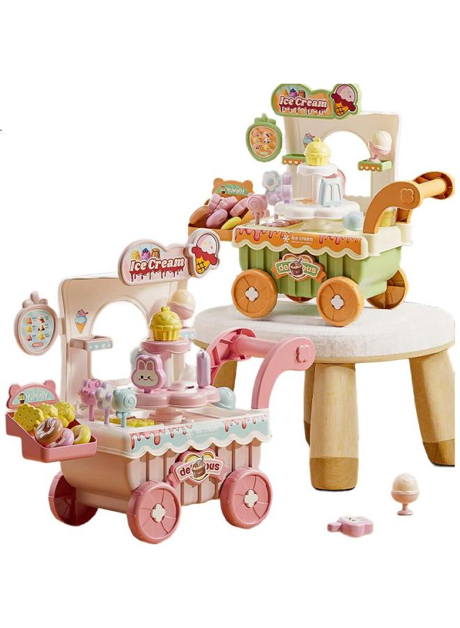 Xst Children'S Ice Cream Cart, Baby Candy Push Cart, Sweet Cone And Beverage Vending Machine, Toy, Birthday Gift For Boys - Image 1