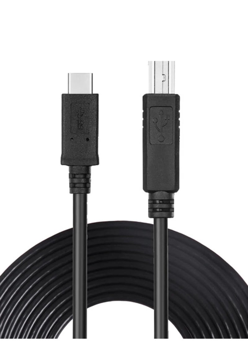 Generic Printer Scanner Cable USB 2.0 Type C to Type B 28/24 AWG Gauge High Performance For Computer and mobile - Black  - Image 3
