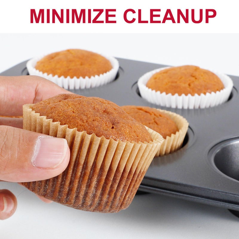 Caperci [300Pcs] Caperci Odorless Mini Cupcake Liners for Baking - Greaseproof Paper Muffin Baking Cups for Wedding Birthday Party Baby Shower Festivals (Natural) - Image 5