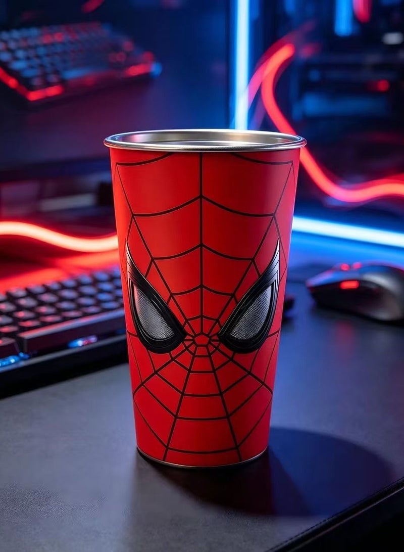 SPIDERMAN Color Changing Spider Web Tumbler Cup With Lid And Straw Glow In The Dark Cool Party Drink Cup 500ML - Image 2