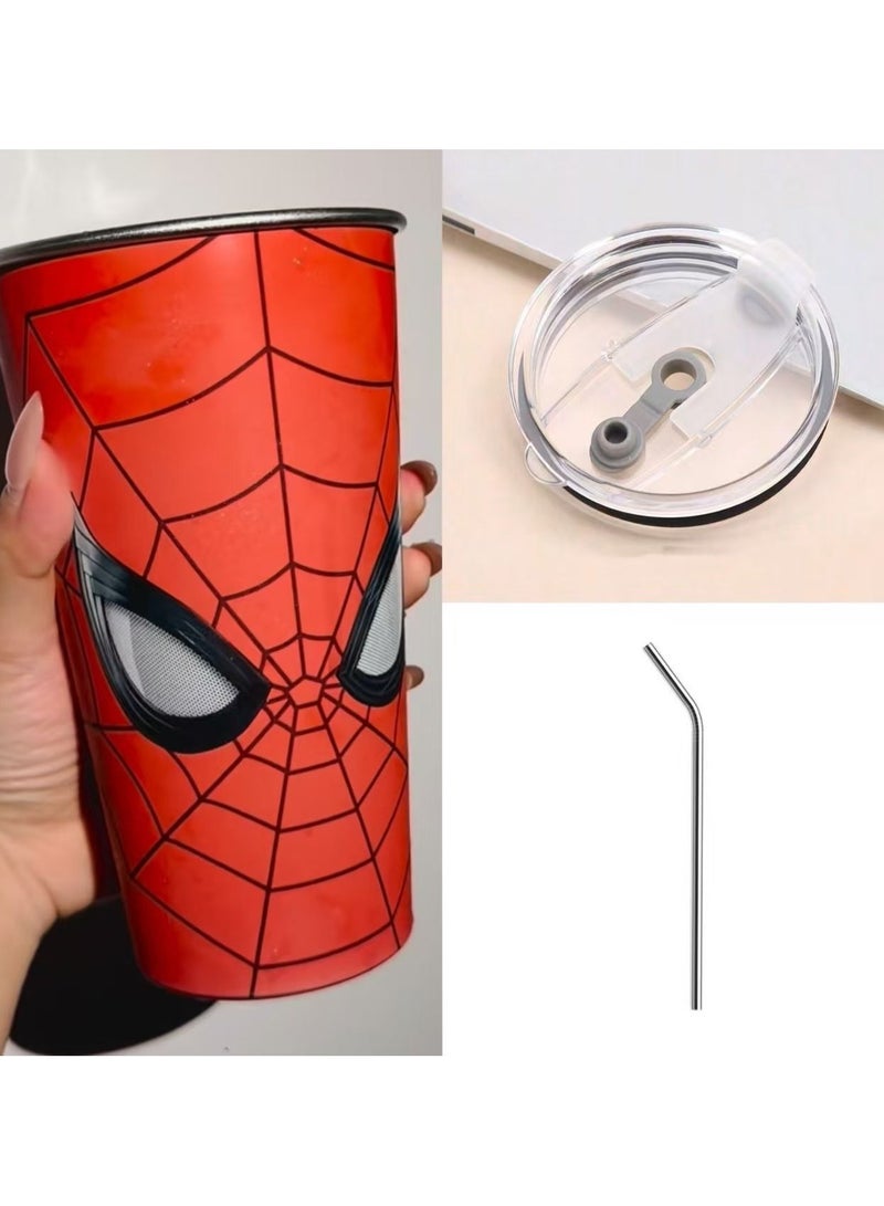 SPIDERMAN Color Changing Spider Web Tumbler Cup With Lid And Straw Glow In The Dark Cool Party Drink Cup 500ML - Image 4