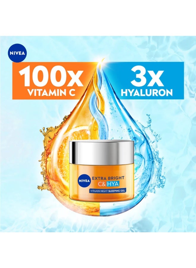 NIVEA Face Extra Bright C&Hya Vitamin Night Sleeping Gel 50ml / Skin Care / Vitamin C / 3X Hyaluron / Hydration - Image 5