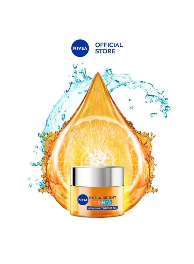 NIVEA Face Extra Bright C&Hya Vitamin Night Sleeping Gel 50ml / Skin Care / Vitamin C / 3X Hyaluron / Hydration - Image 3