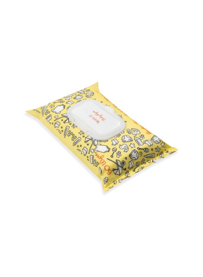 وايب ات Wipe It Baby Wipes مناديل أطفال مبللة، 60 منديل، خالية من الكحول والبارابين والكلورين، مناسبة للعناية اليومية - Image 2