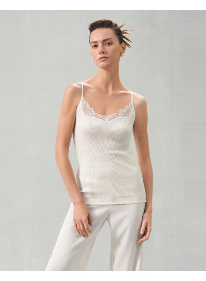 AIMER Elegant Lace Strap V-Neck Reversible Camisole For Women - Image 1