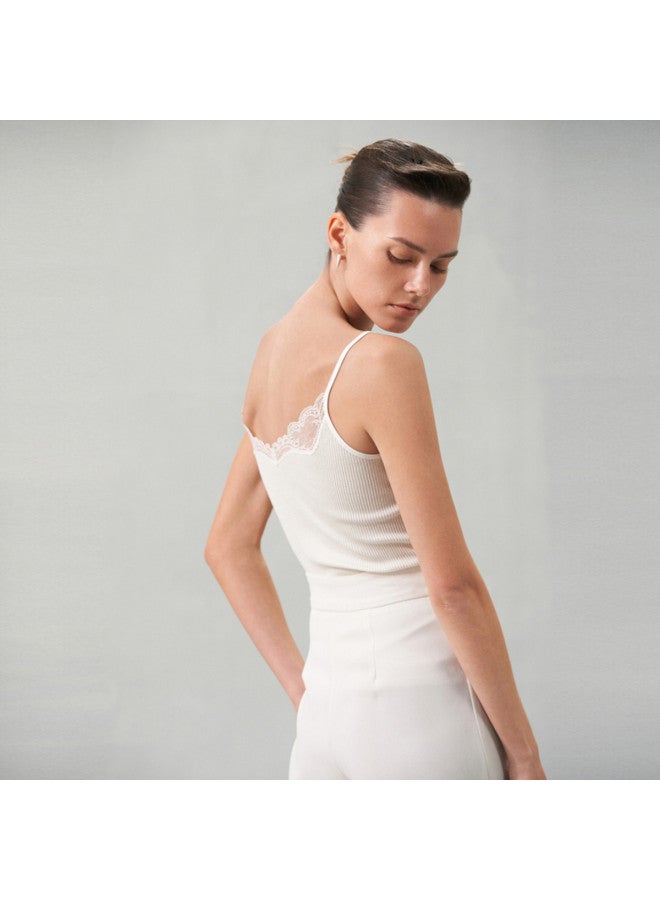 AIMER Elegant Lace Strap V-Neck Reversible Camisole For Women - Image 4