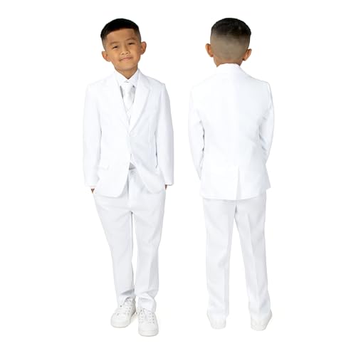 Spring Notion Big Boys' Modern Fit White Suit Set 08 - Image 2